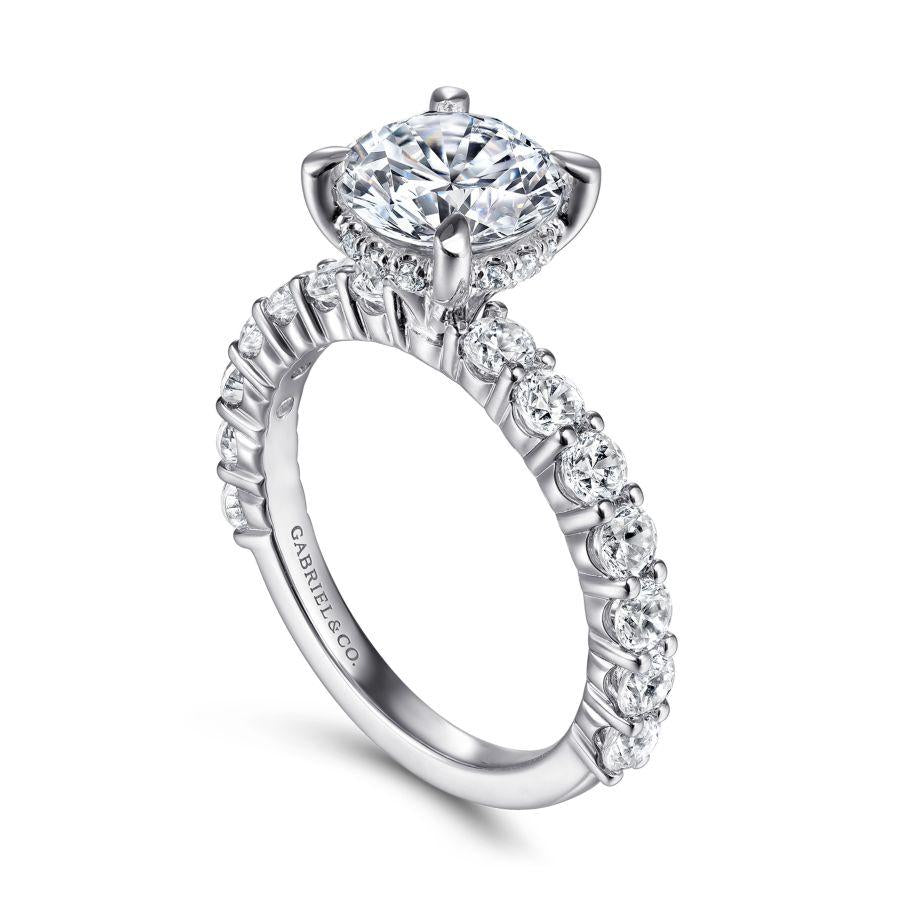 14k white gold round diamond engagement ring