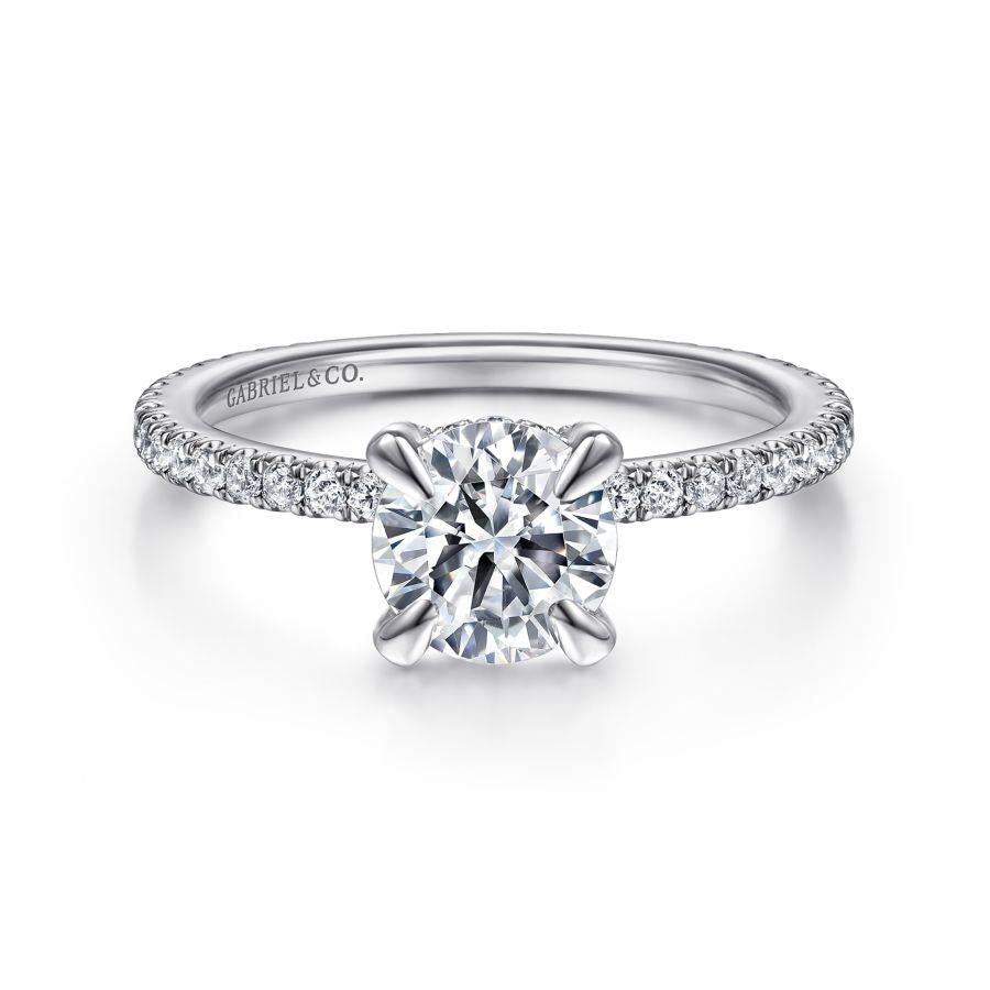 14k white gold round diamond engagement ring