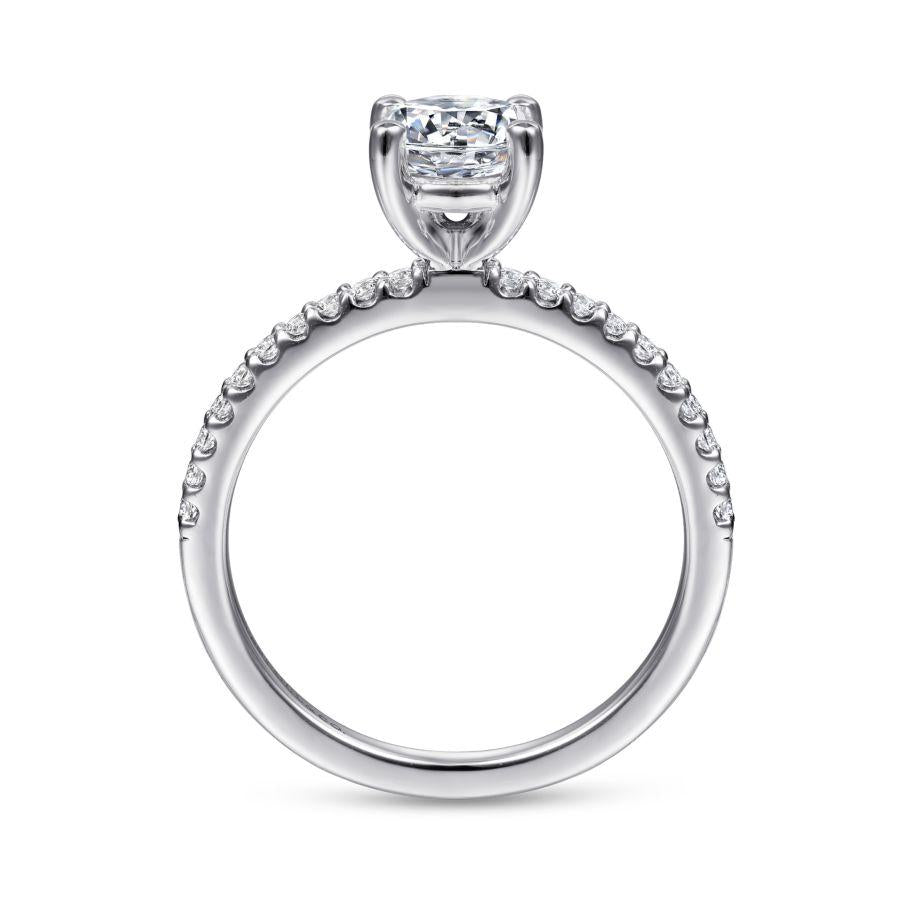 14k white gold round diamond engagement ring