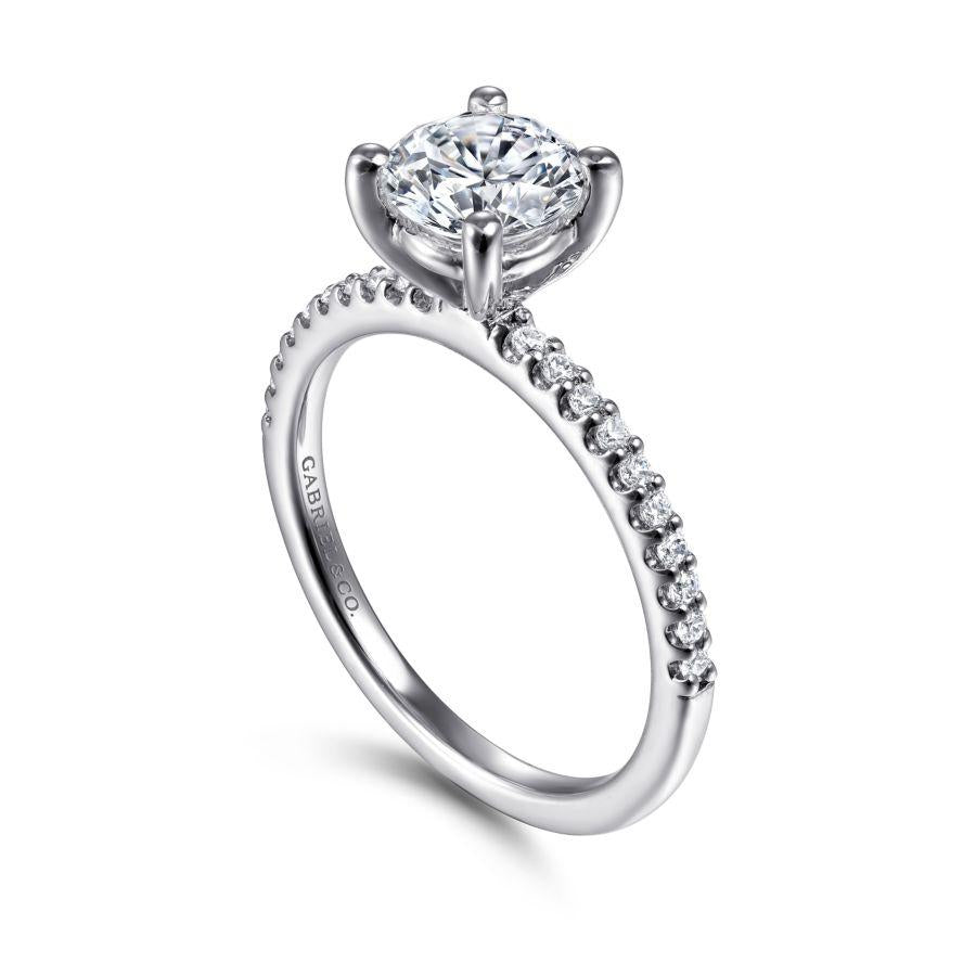 14k white gold round diamond engagement ring