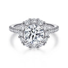 14k white gold round halo diamond engagement ring