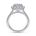 14k white gold round halo diamond engagement ring