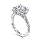 14k white gold round halo diamond engagement ring