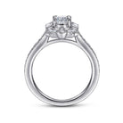 art deco 14k white gold oval halo diamond engagement ring