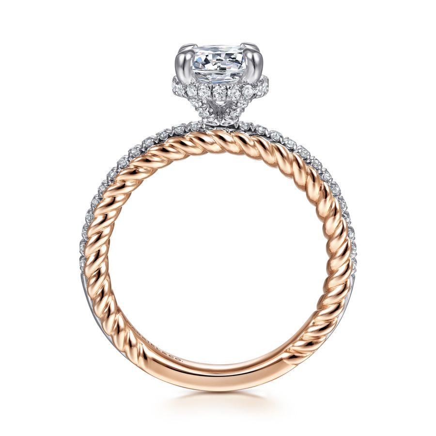 14k white-rose gold round diamond engagement ring