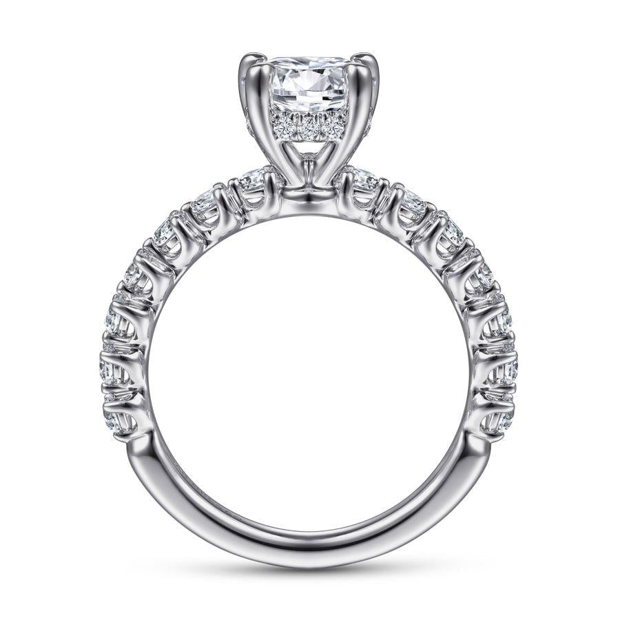 14k white gold round diamond engagement ring