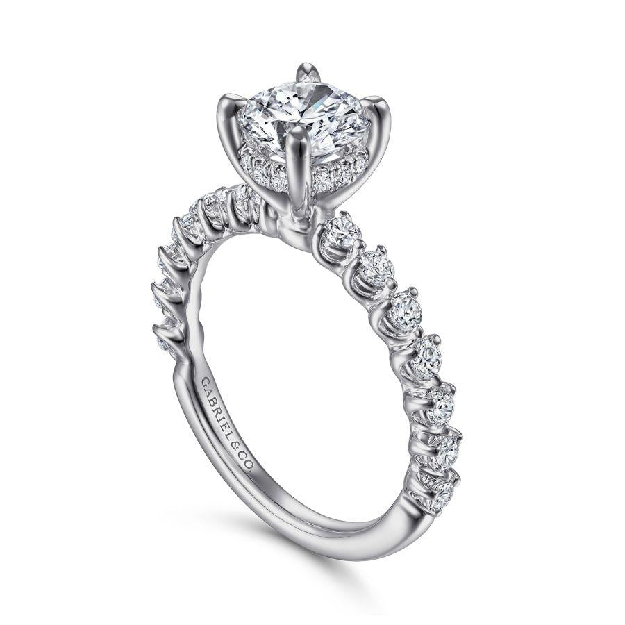 14k white gold round diamond engagement ring