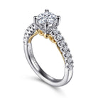 14k white-yellow gold round diamond engagement ring