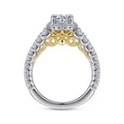14k white-yellow gold round halo diamond engagement ring