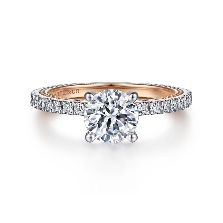 14k white-rose gold diamond engagement ring