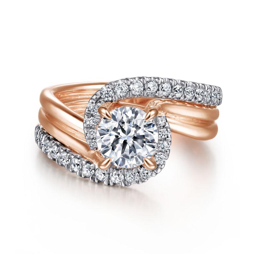 14k white-rose gold bypass round diamond engagement ring