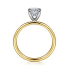 14k white-yellow gold hidden halo oval diamond engagement ring