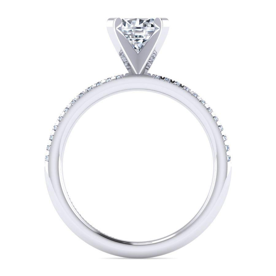 14k white gold round diamond engagement ring