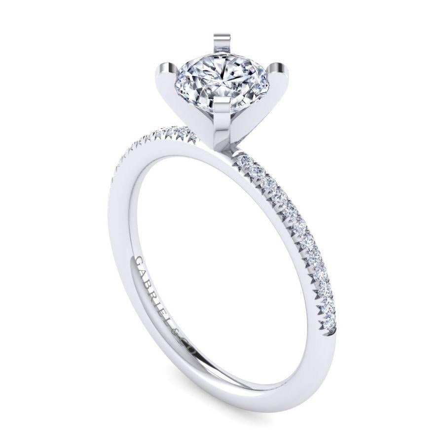 14k white gold round diamond engagement ring