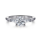 14k white gold round three stone diamond engagement ring