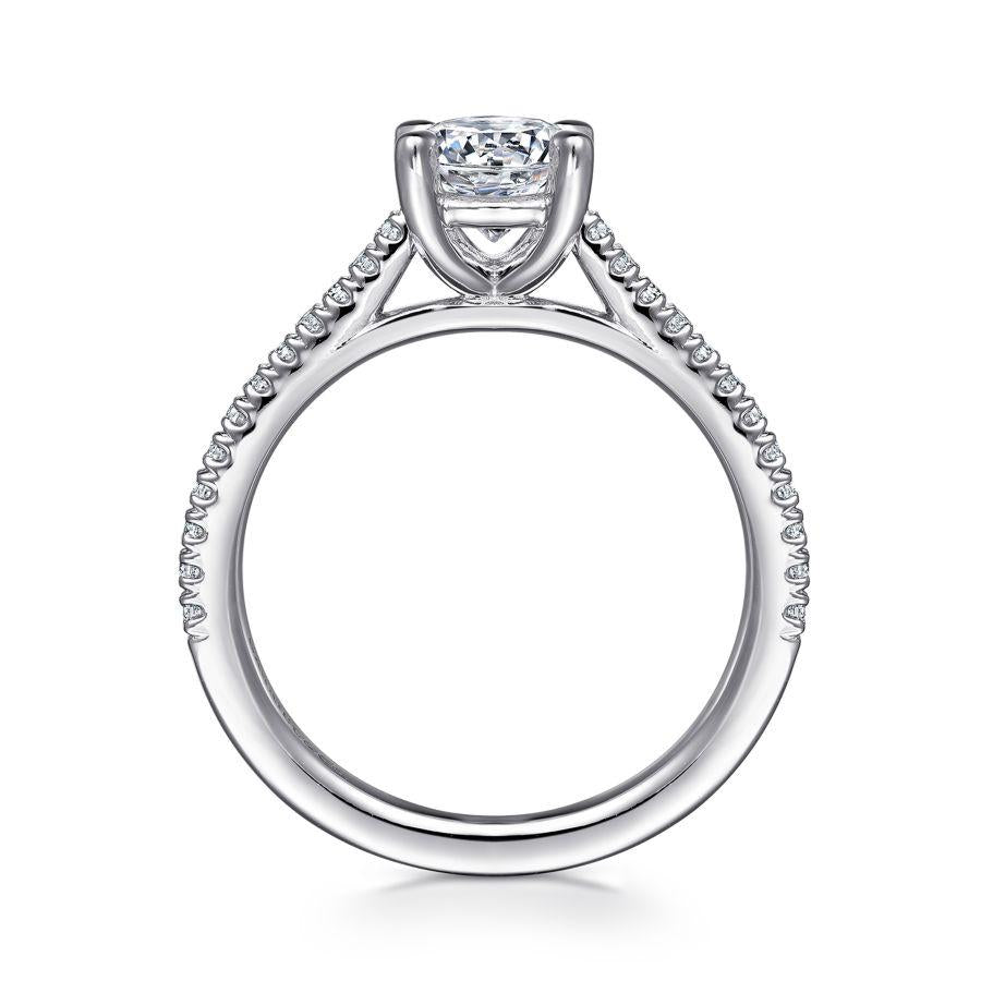 14k white gold round diamond engagement ring