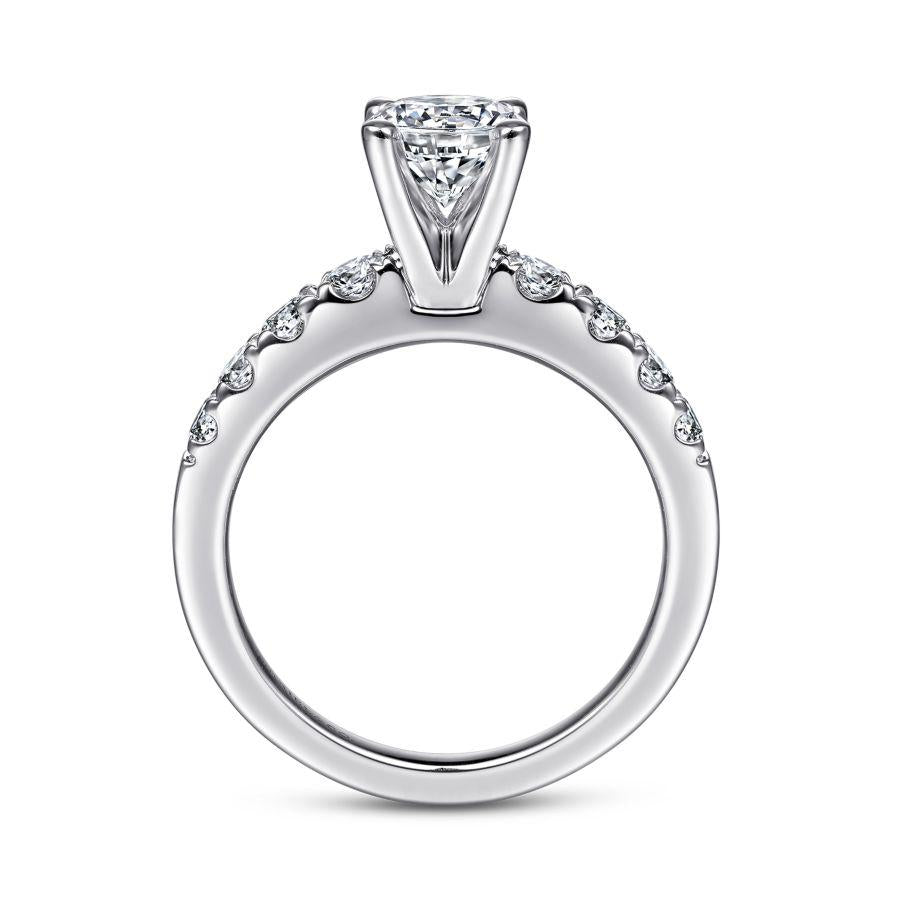 14k white gold round diamond engagement ring