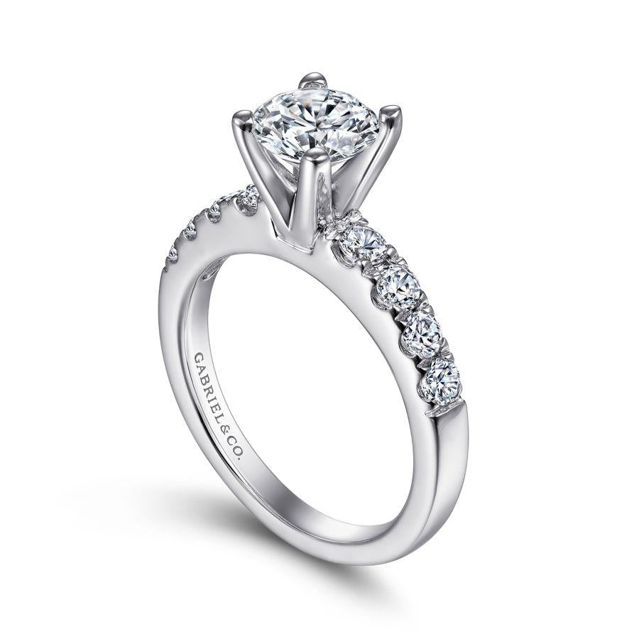 14k white gold round diamond engagement ring