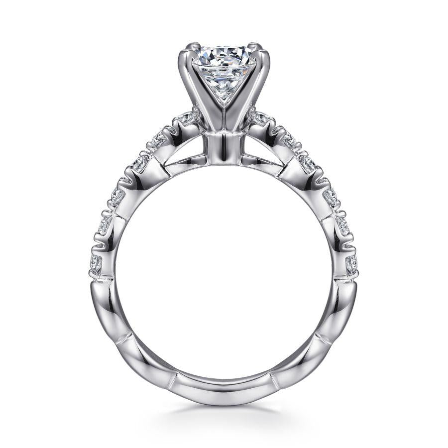 14k white gold round diamond engagement ring