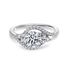 14k white gold round three stone diamond engagement ring