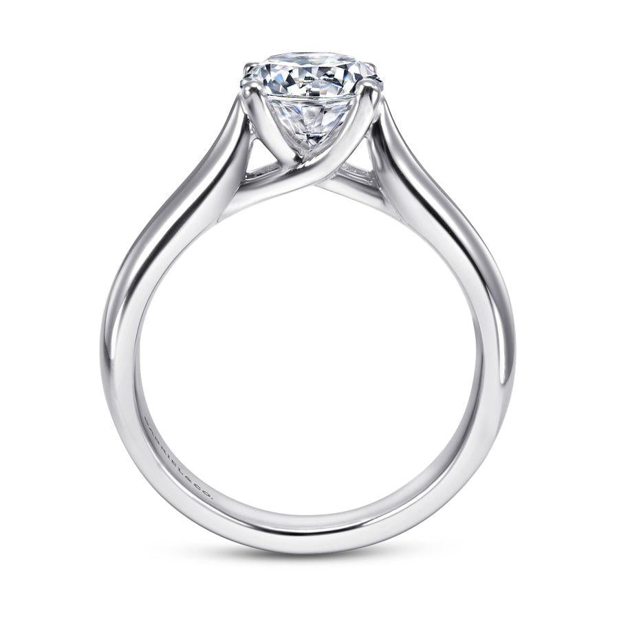 14k white gold round diamond engagement ring