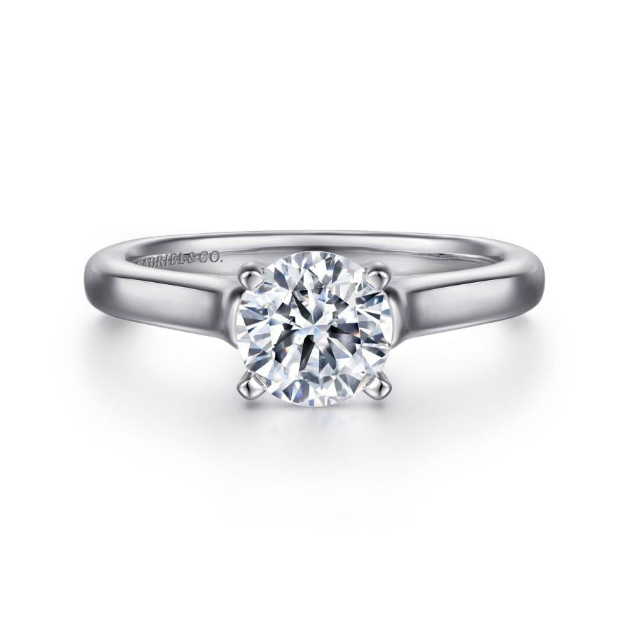 14k white gold round diamond engagement ring