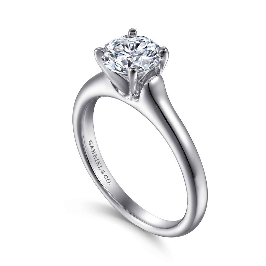 14k white gold round diamond engagement ring