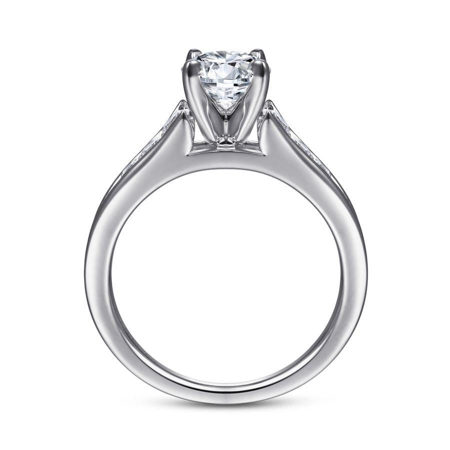 14k white gold round diamond engagement ring