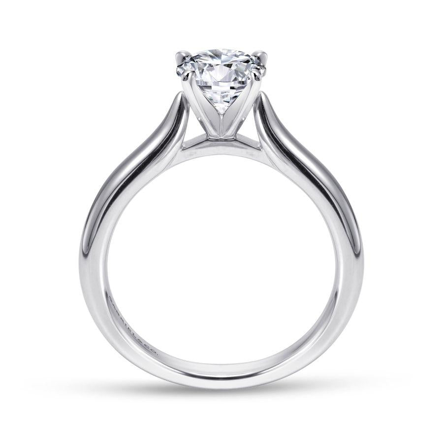 14k white gold round diamond engagement ring