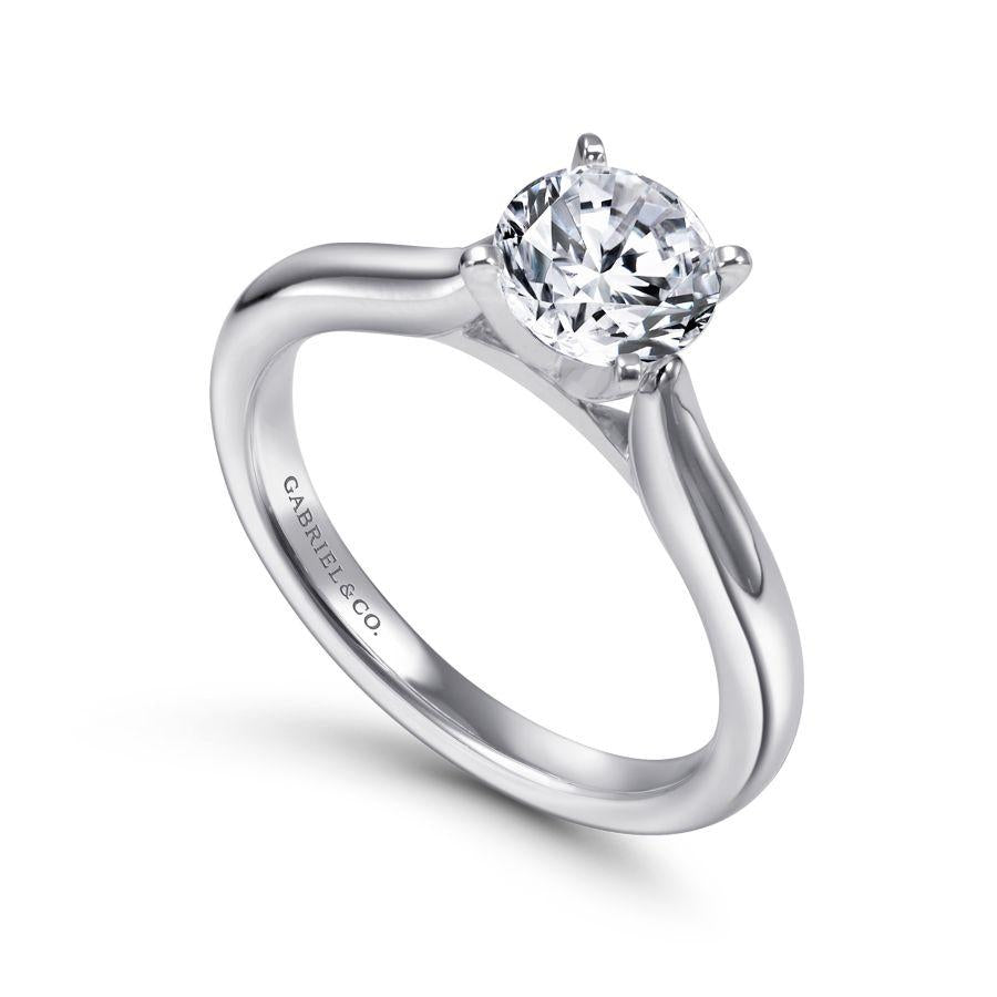 14k white gold round diamond engagement ring