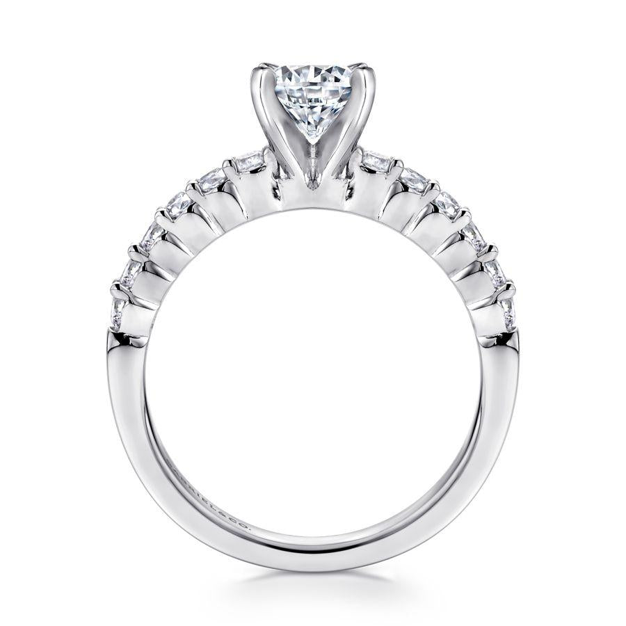14k white gold round diamond engagement ring