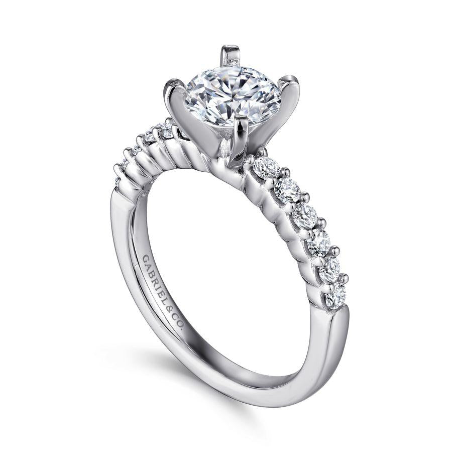 14k white gold round diamond engagement ring