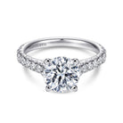 14k white gold round diamond engagement ring