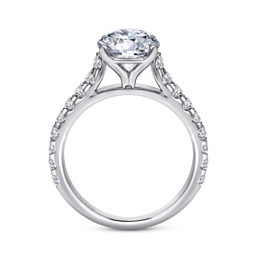 14k white gold round diamond engagement ring