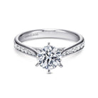 14k white gold round diamond engagement ring