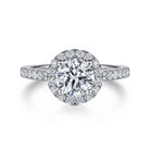14k white gold round halo diamond engagement ring