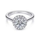 14k white gold round halo diamond engagement ring
