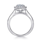 14k white gold round halo diamond engagement ring