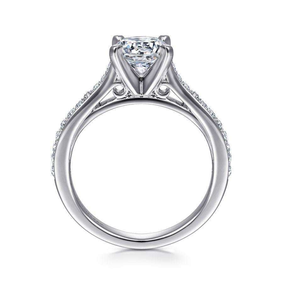 14k white gold round diamond engagement ring