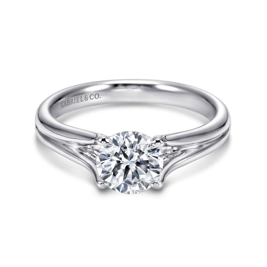 14k white gold round diamond engagement ring