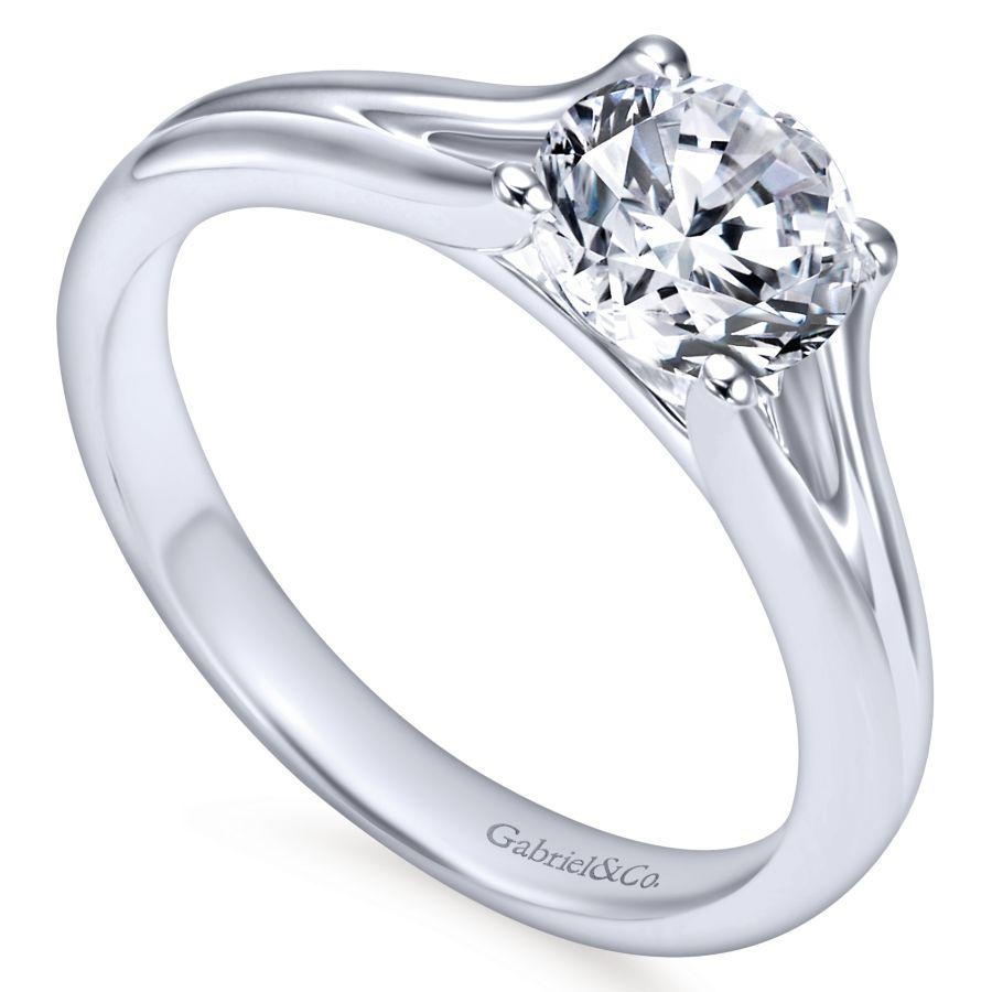 14k white gold round diamond engagement ring