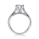14k white gold round twisted diamond engagement ring