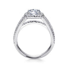 14k white gold round halo diamond engagement ring