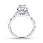 14k white gold emerald halo diamond engagement ring