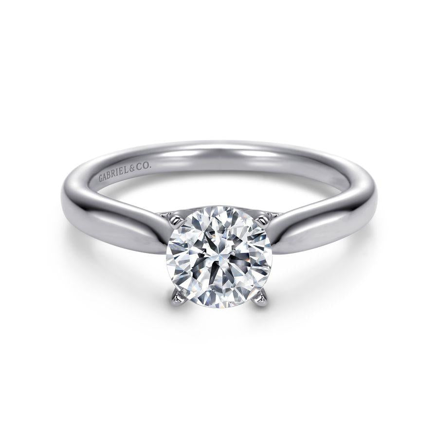 14k white gold round diamond engagement ring