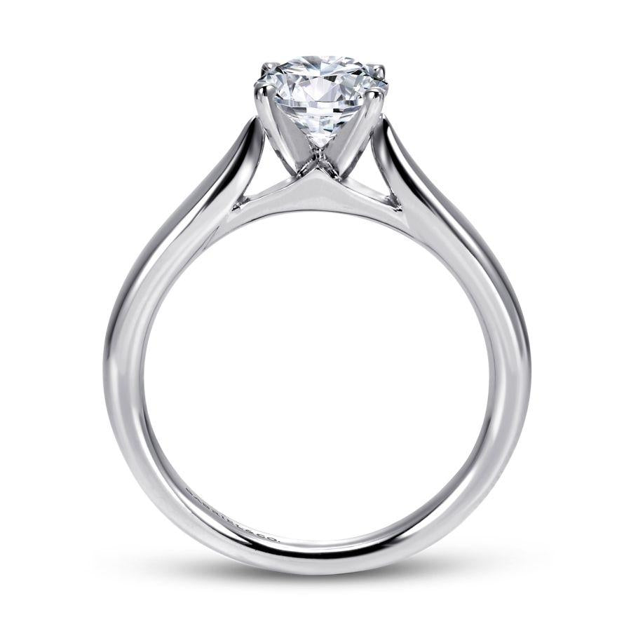 14k white gold round diamond engagement ring