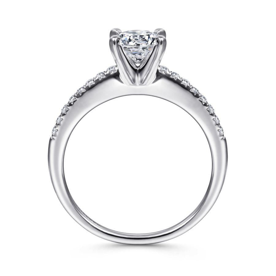 14k white gold round diamond engagement ring