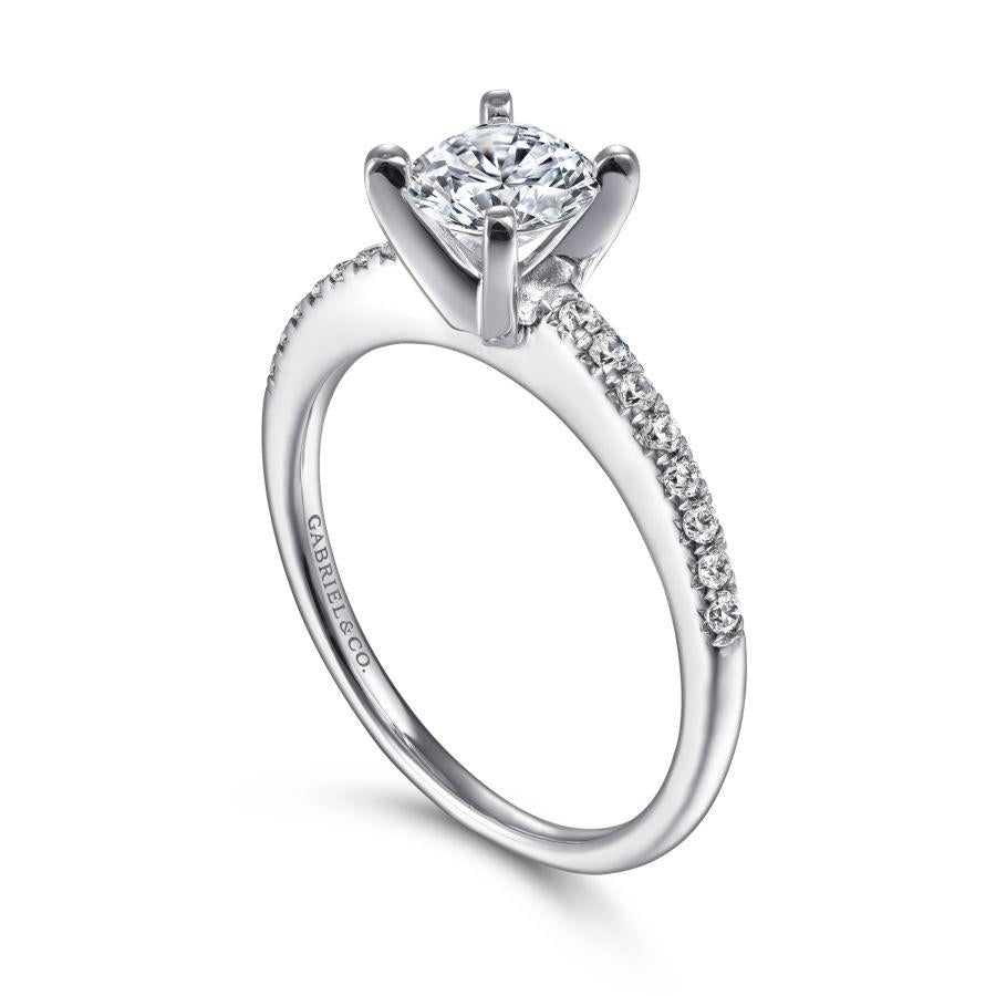 14k white gold round diamond engagement ring