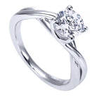 14k white gold round twisted diamond engagement ring