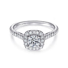 14k white gold round halo diamond engagement ring